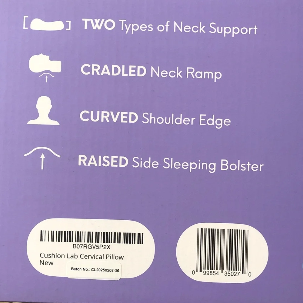 Ergonomic Contour Pillow in Light Gray - Supportive Neck Comfort, New in box